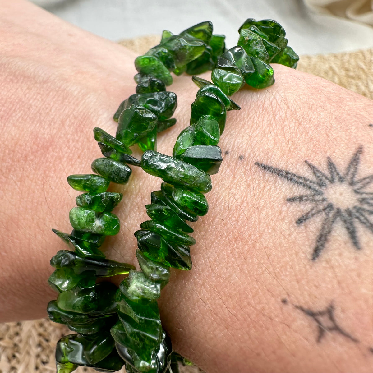 Chromdiopsid Splitterarmband
