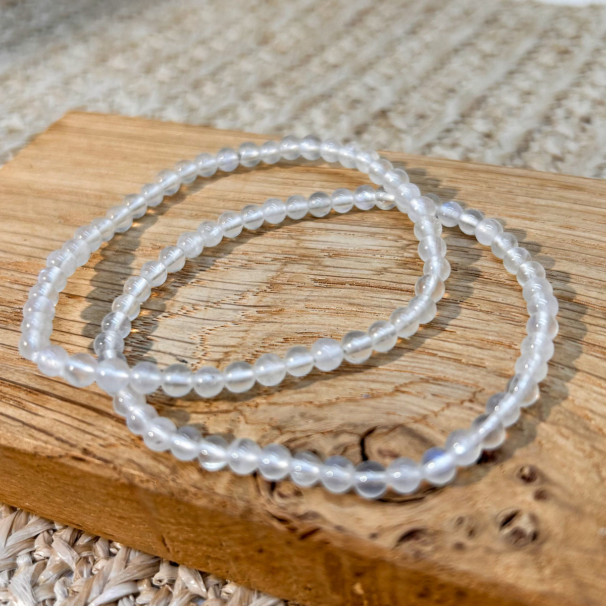HQ Weißer Mondstein Armband 4 mm