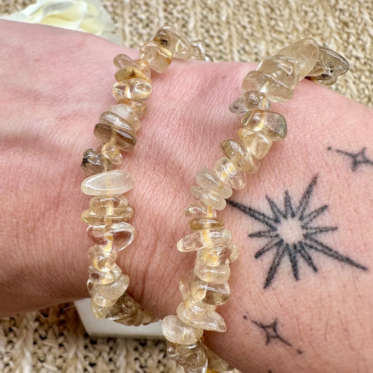 Goldener Rutilquarz Splitterarmband