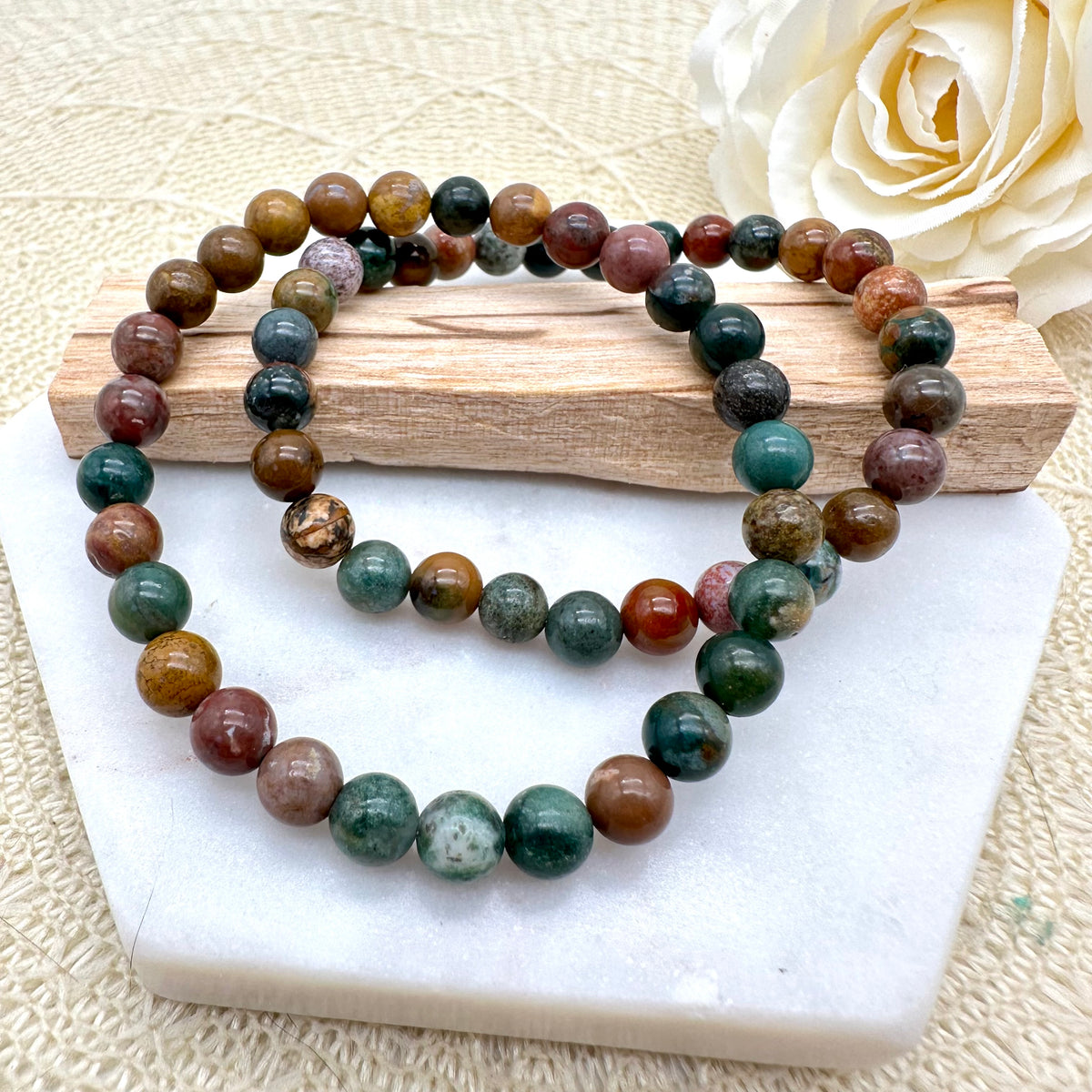 Buntjaspis Armband 6 mm
