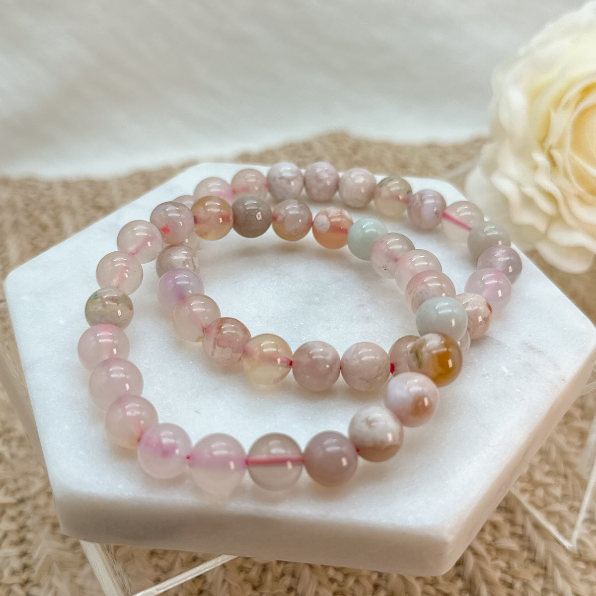 Kirschblütenachat Armband 8 mm