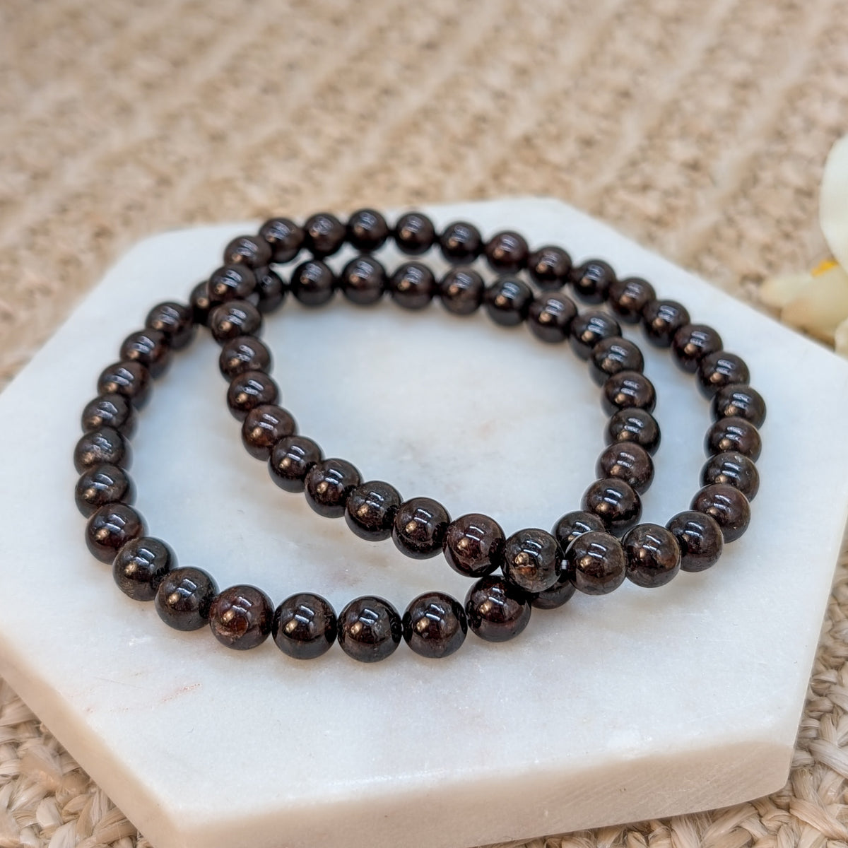 Granat Armband 6 mm
