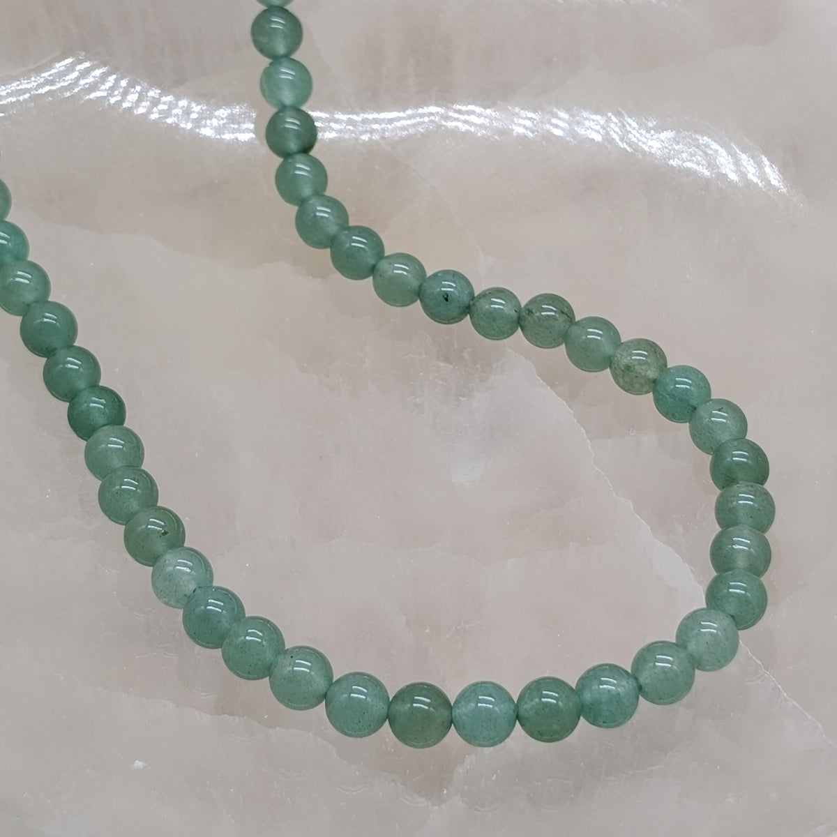 Grüner Aventurin Kette Kugel 6,5 mm