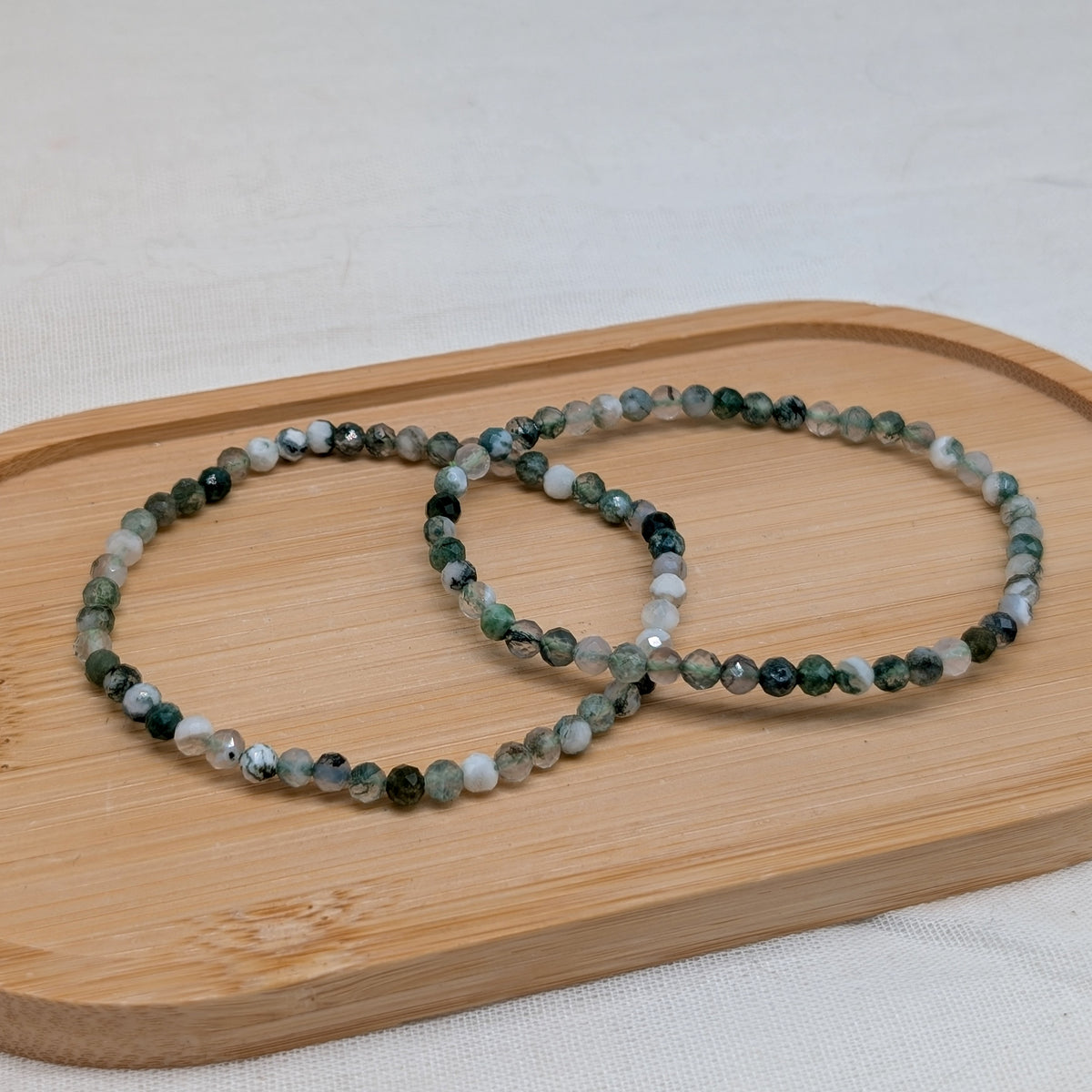 Moosachat Armband facettiert 4mm