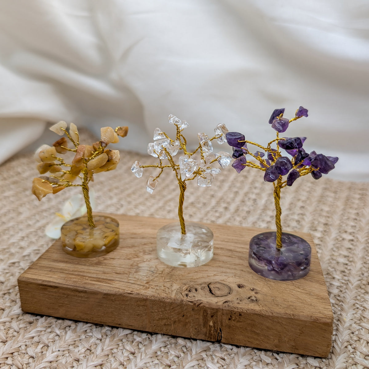 Edelsteinbaum klein (Bergkristall, Limonitquarz, Amethyst)