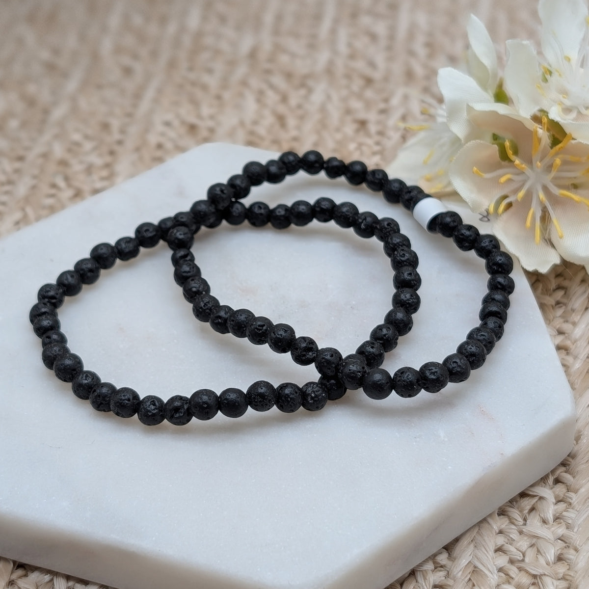 Lava Stein Armband 4,5 mm