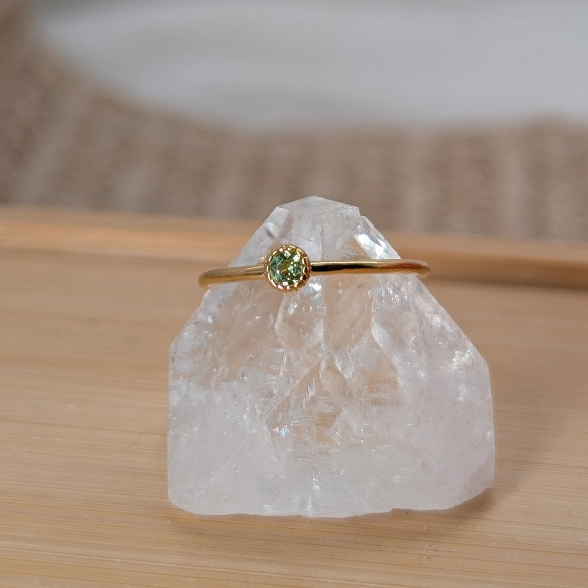 Peridot Krönchen Ring 925er Silber vergoldet