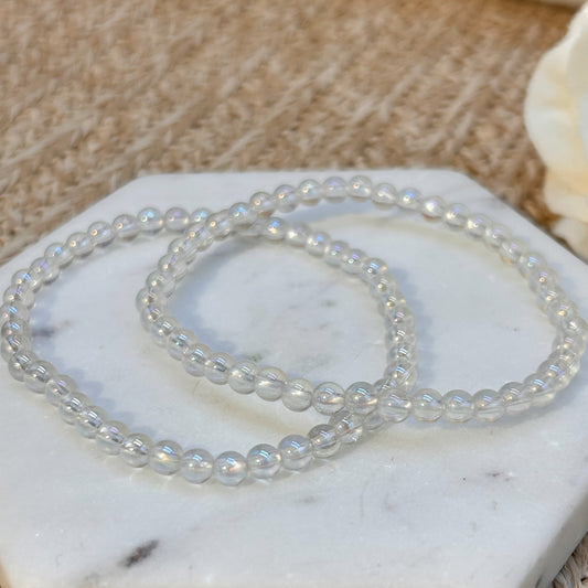 Aura Bergkristall Armband 4 mm