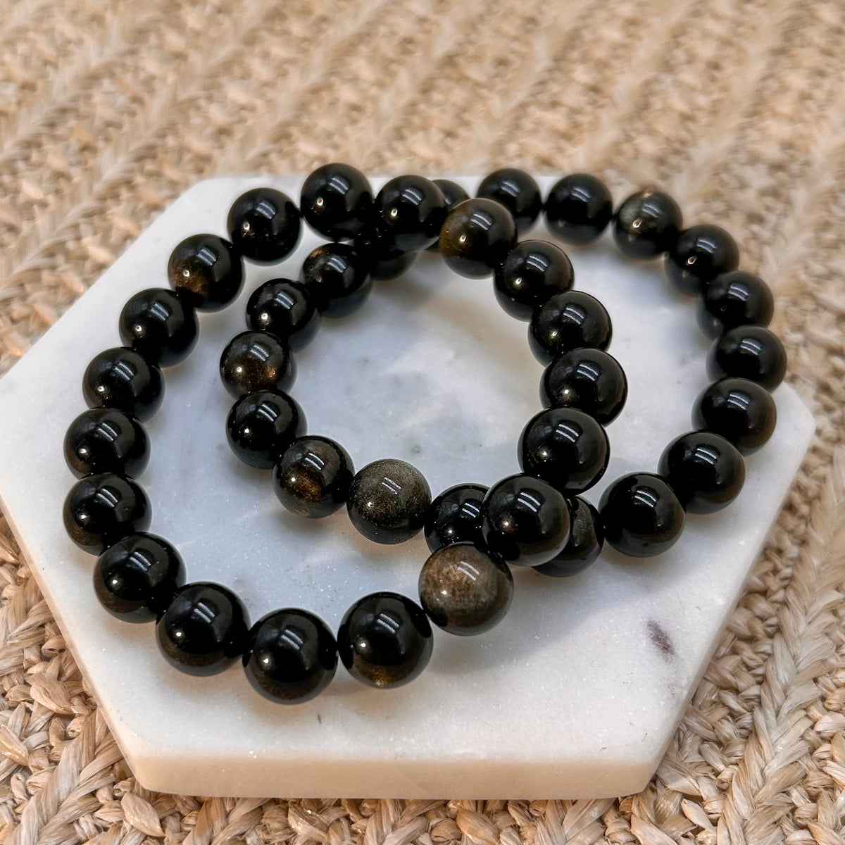 Gold Obsidian Armband 10 mm