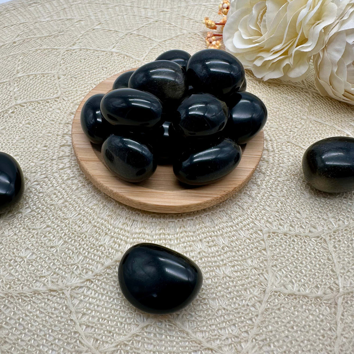 Gold Obsidian Trommelstein - Crystales