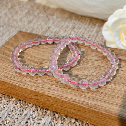 Rosenquarz Armband facettiert 8 mm