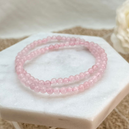 Rosenquarz Armband 4 - 4,5 mm