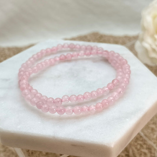Rosenquarz Armband 4 - 4,5 mm