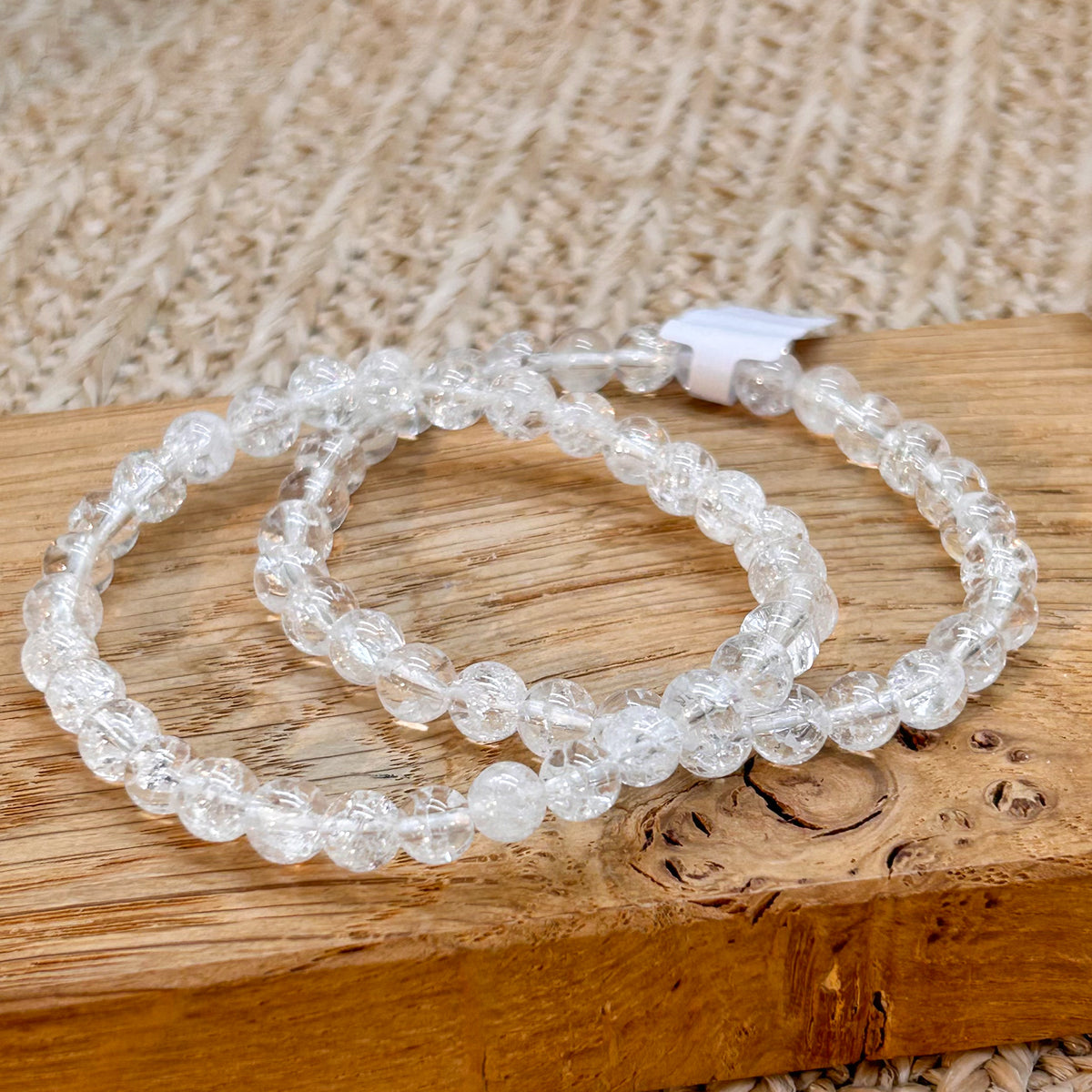Crackle Quarz Bergkristall Armband 6mm