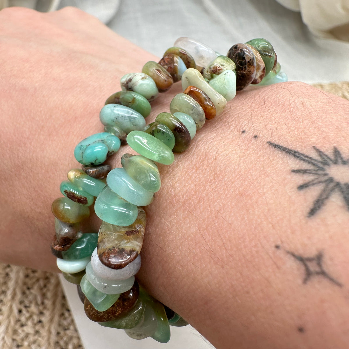 Chrysopras Splitterarmband