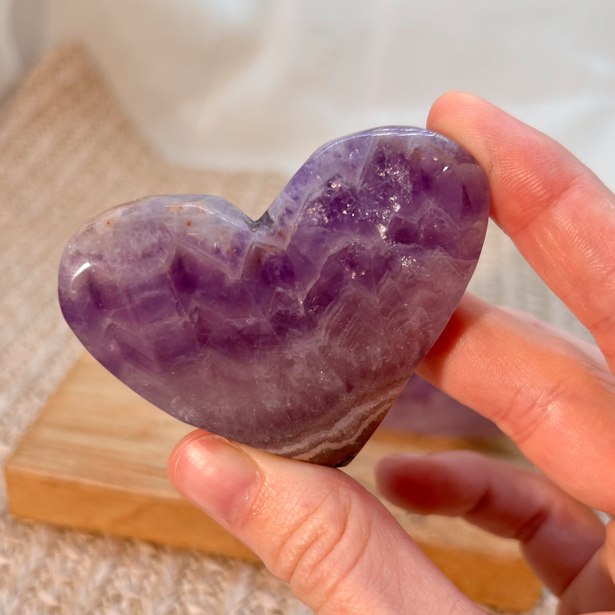 Amethyst Herz mit mexikanischem Lace Achat [A+B]