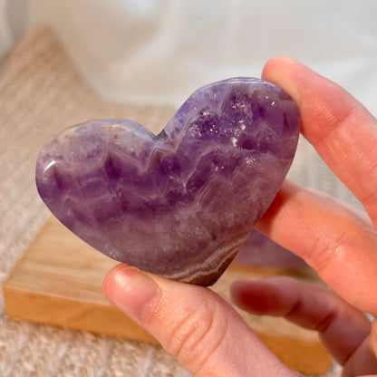 Amethyst Herz mit mexikanischem Lace Achat [A+B]