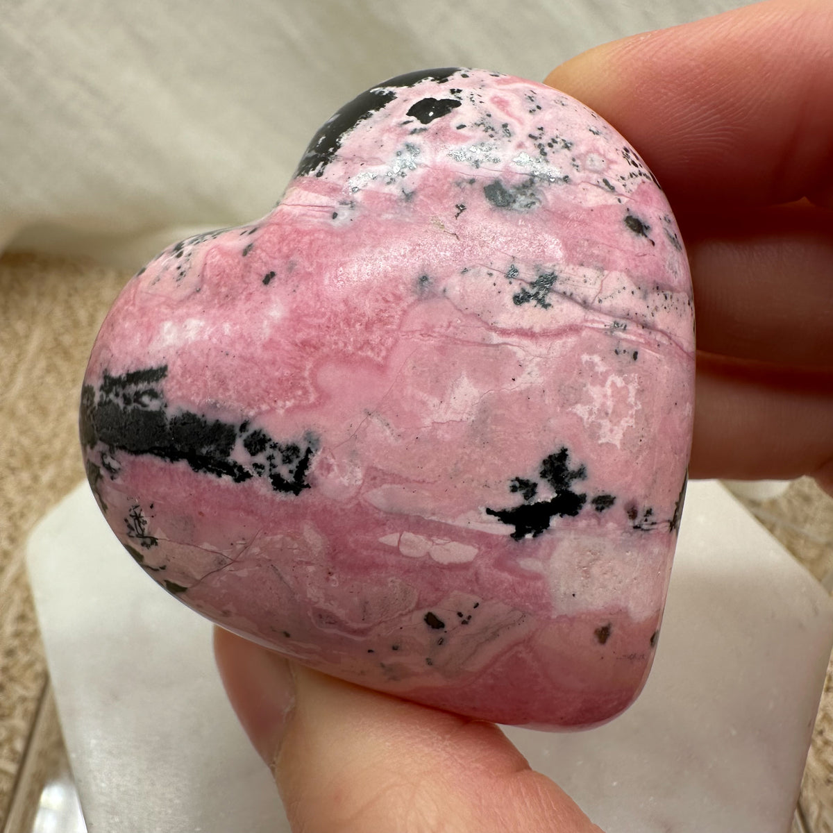 Pinkes Peru Rhodonit Herz [PB]