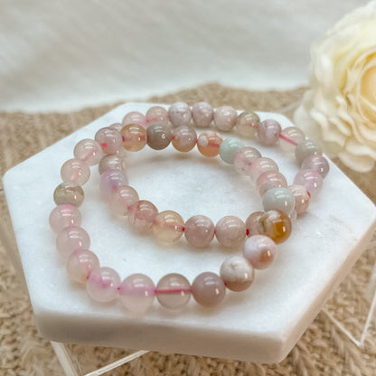 Kirschblütenachat Armband 8 mm