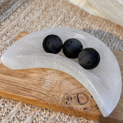 Silber Obsidian Mond Gravur