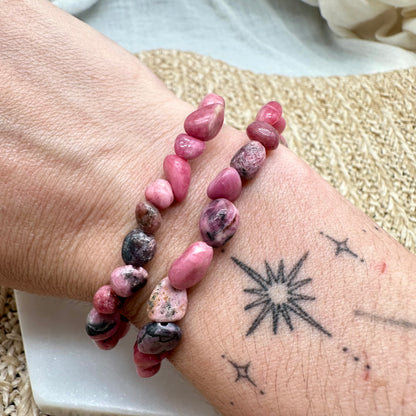 Rhodonit Nugget Armband