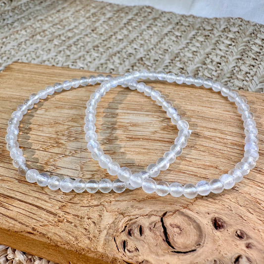 HQ Weißer Mondstein Armband 4 mm