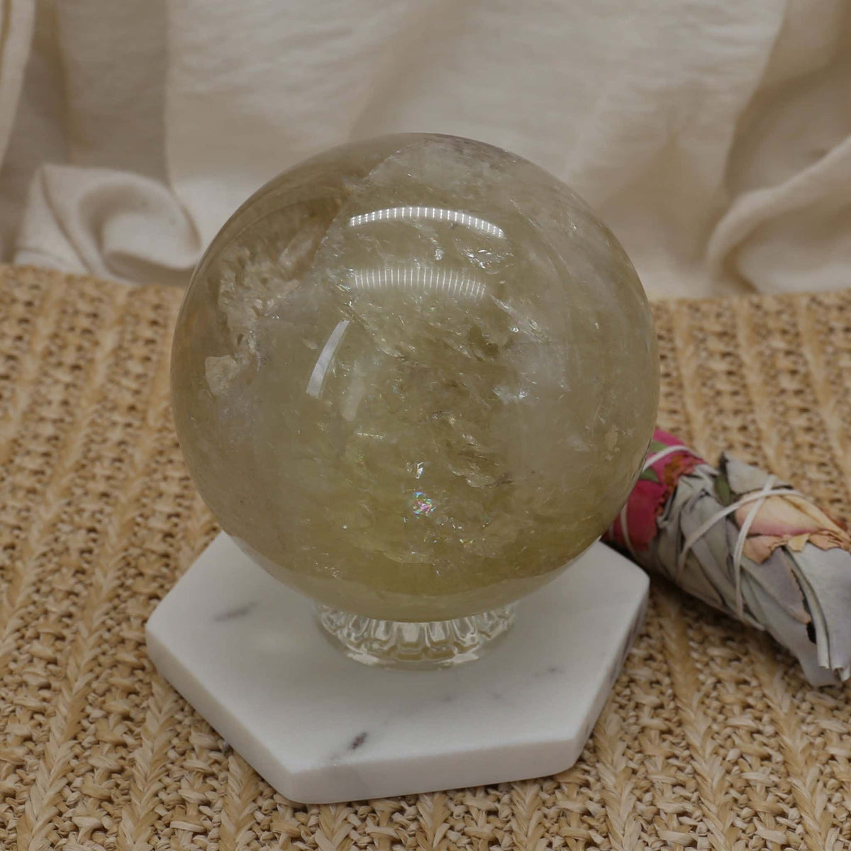 XL Gebrannte Citrin Kugel - Crystales