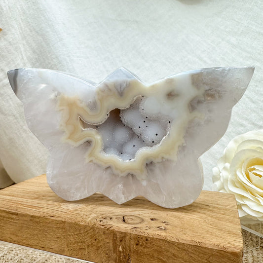 funkelnder Druzy Achat Schmetterling