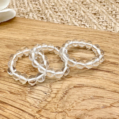 Bergkristall Perlen Ring