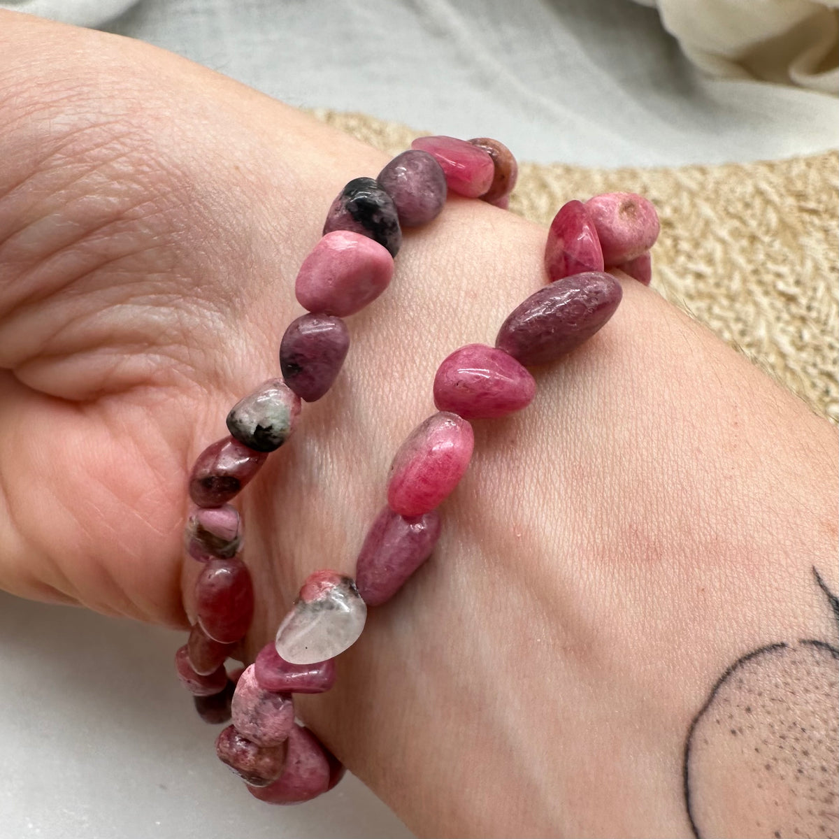 Rhodonit Nugget Armband