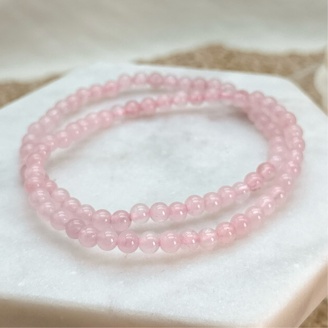 Rosenquarz Armband 4 - 4,5 mm