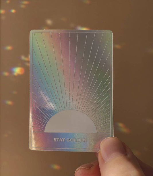 Holografischer Aufkleber „Stay Golden“