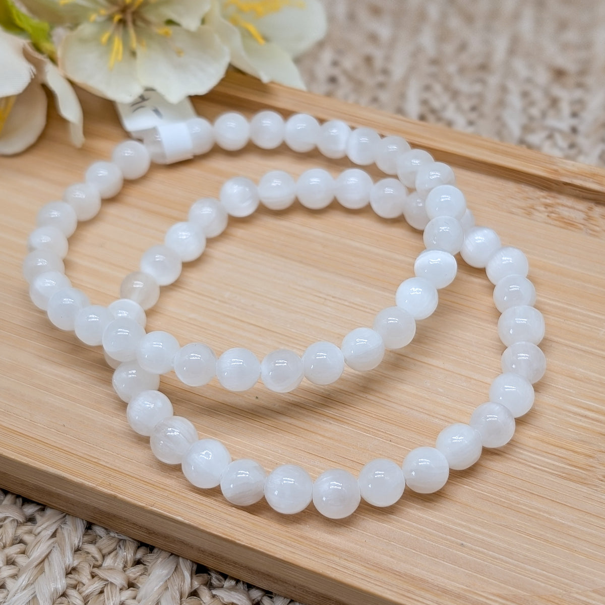 Selenit Armband 6 mm