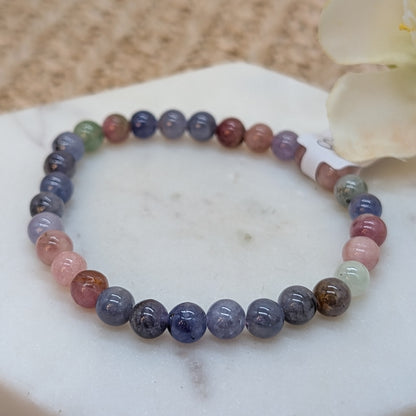 Buntes Tansanit Armband 6 mm