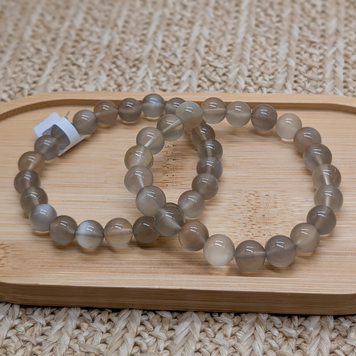 Grauer Mondstein Armband 8 mm