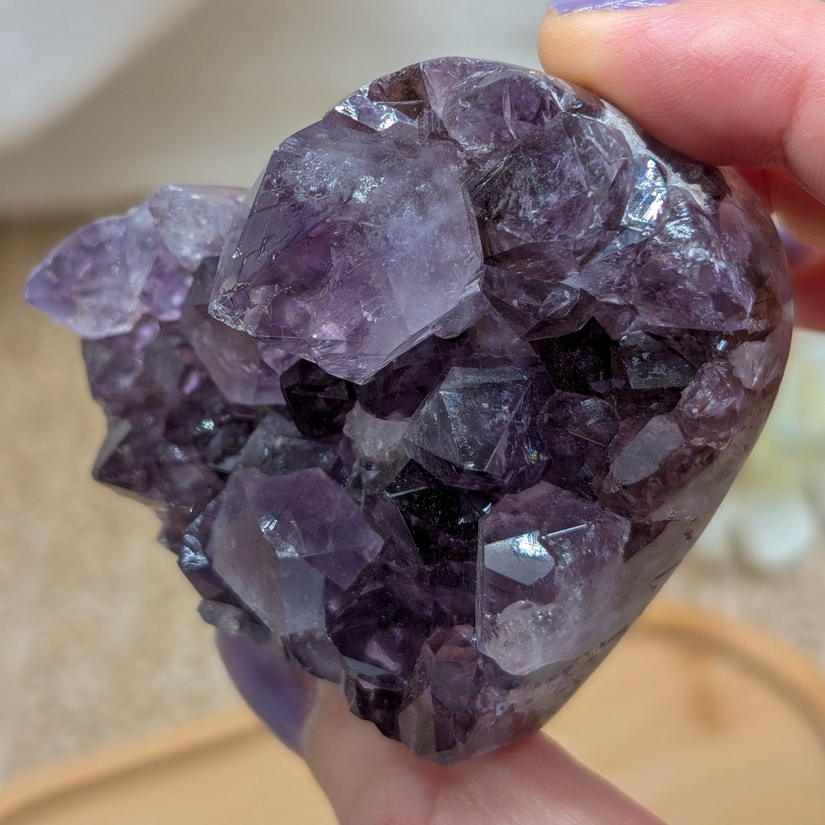 Amethyst Herz mit Quarz