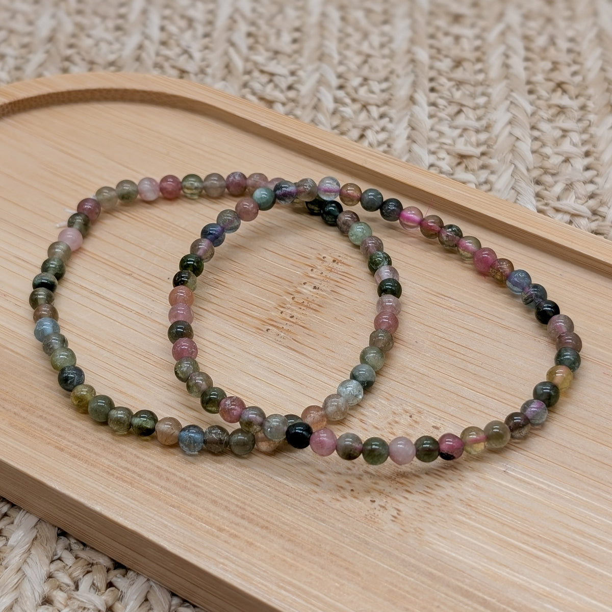 Bunter Turmalin Armband 4 mm