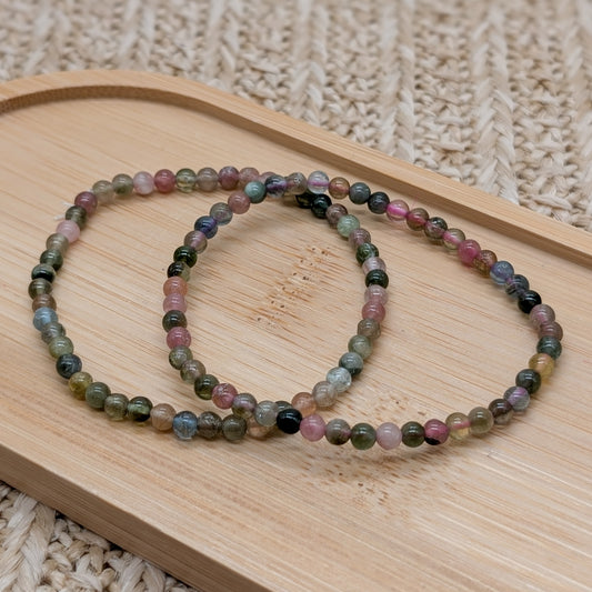 Bunter Turmalin Armband 4 mm
