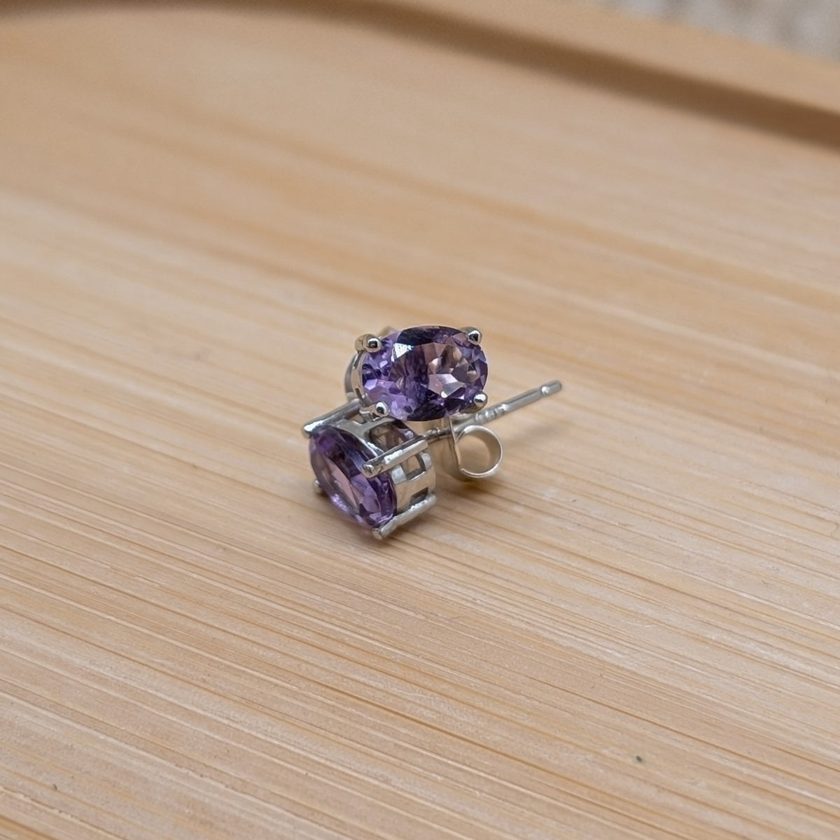 Amethyst Ohrstecker facettiert, 925er silber