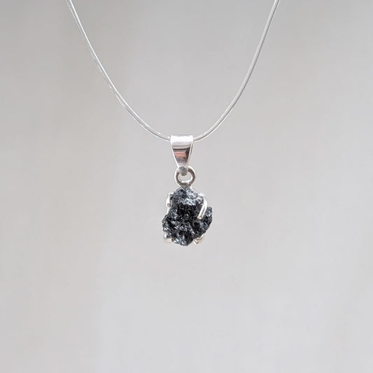 Roher Diamant Kettenanhänger, 925er Silber [A]