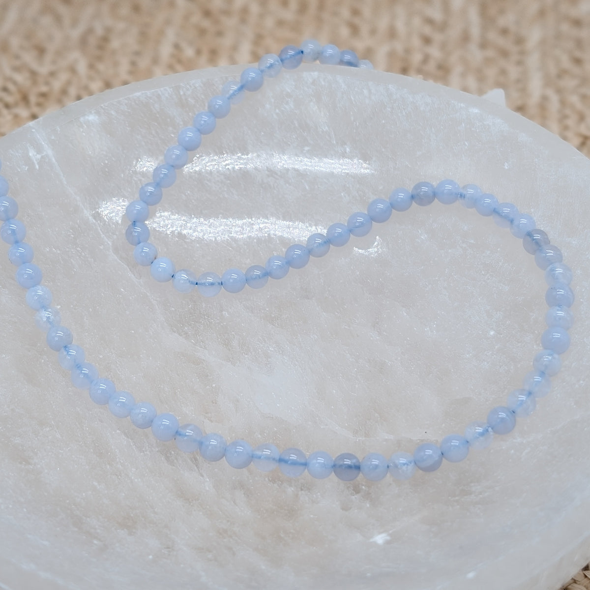 Chalcedon Kette Kugel 4mm