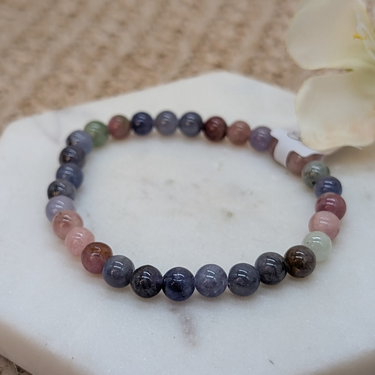 Buntes Tansanit Armband 6 mm