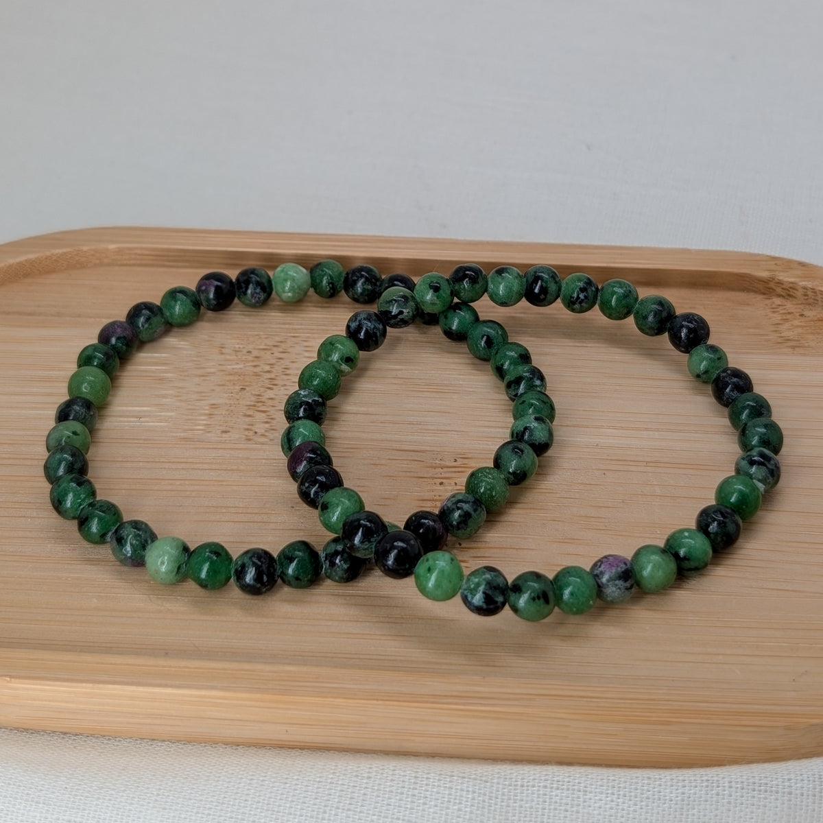 Rubin in Zoisit Armband 6,5 mm