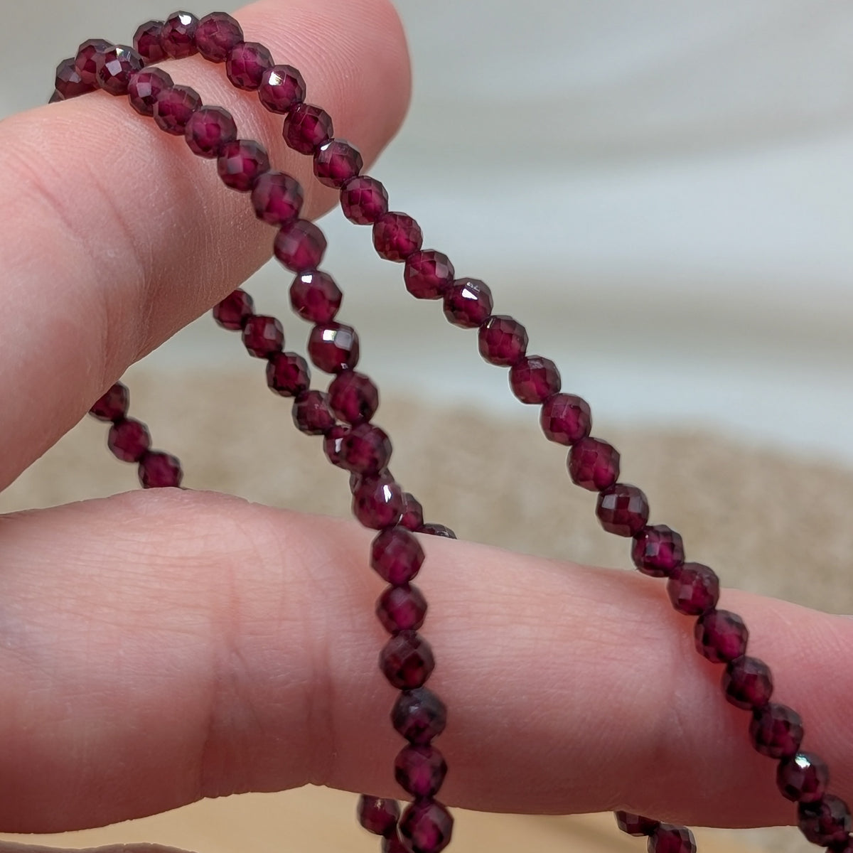 Granat Armband facettiert 3mm