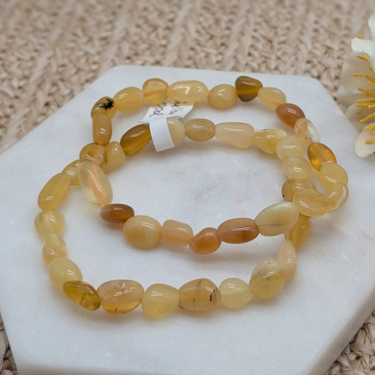 Gelber Opal Nugget Armband