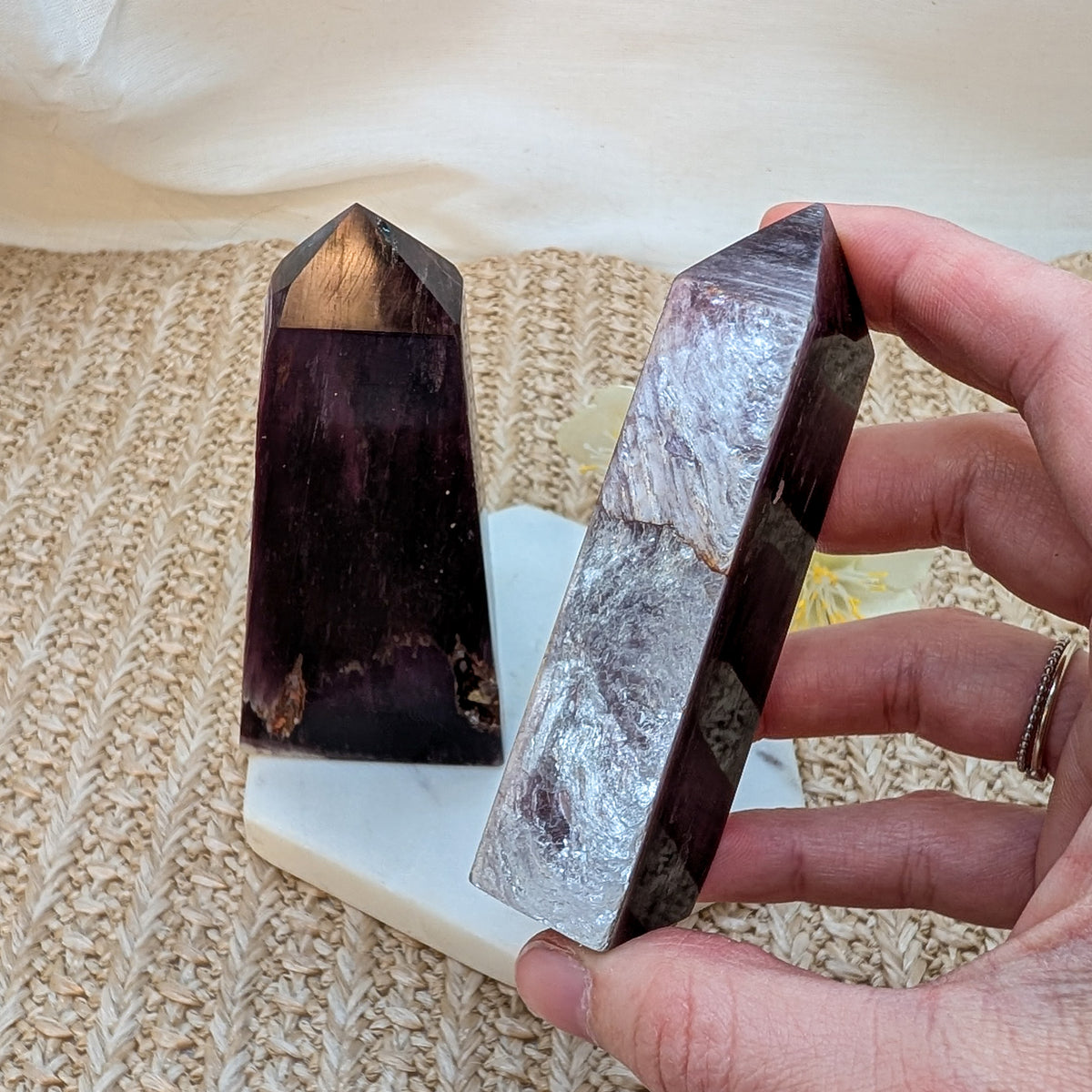 Gem Lepidolith / lila Mica Turm [LA+LB]