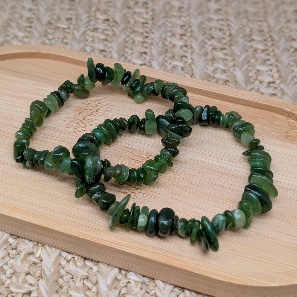 Grüne Jade Splitterarmband