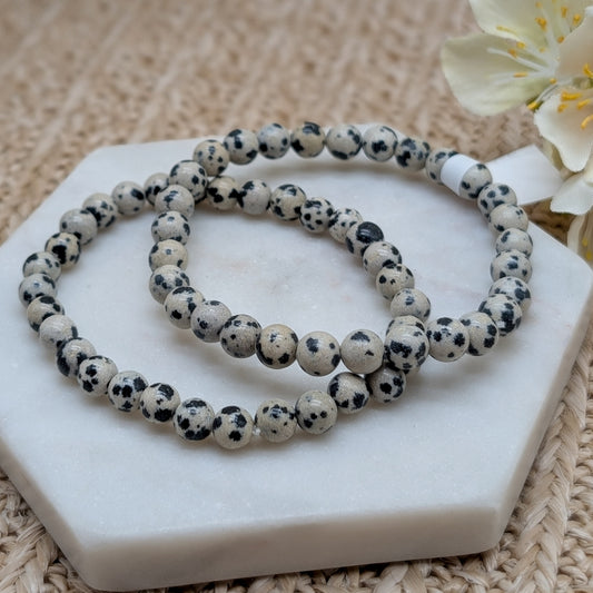 Dalmatinerjaspis Armband 6 mm