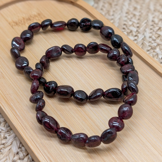 Granat Nugget Armband