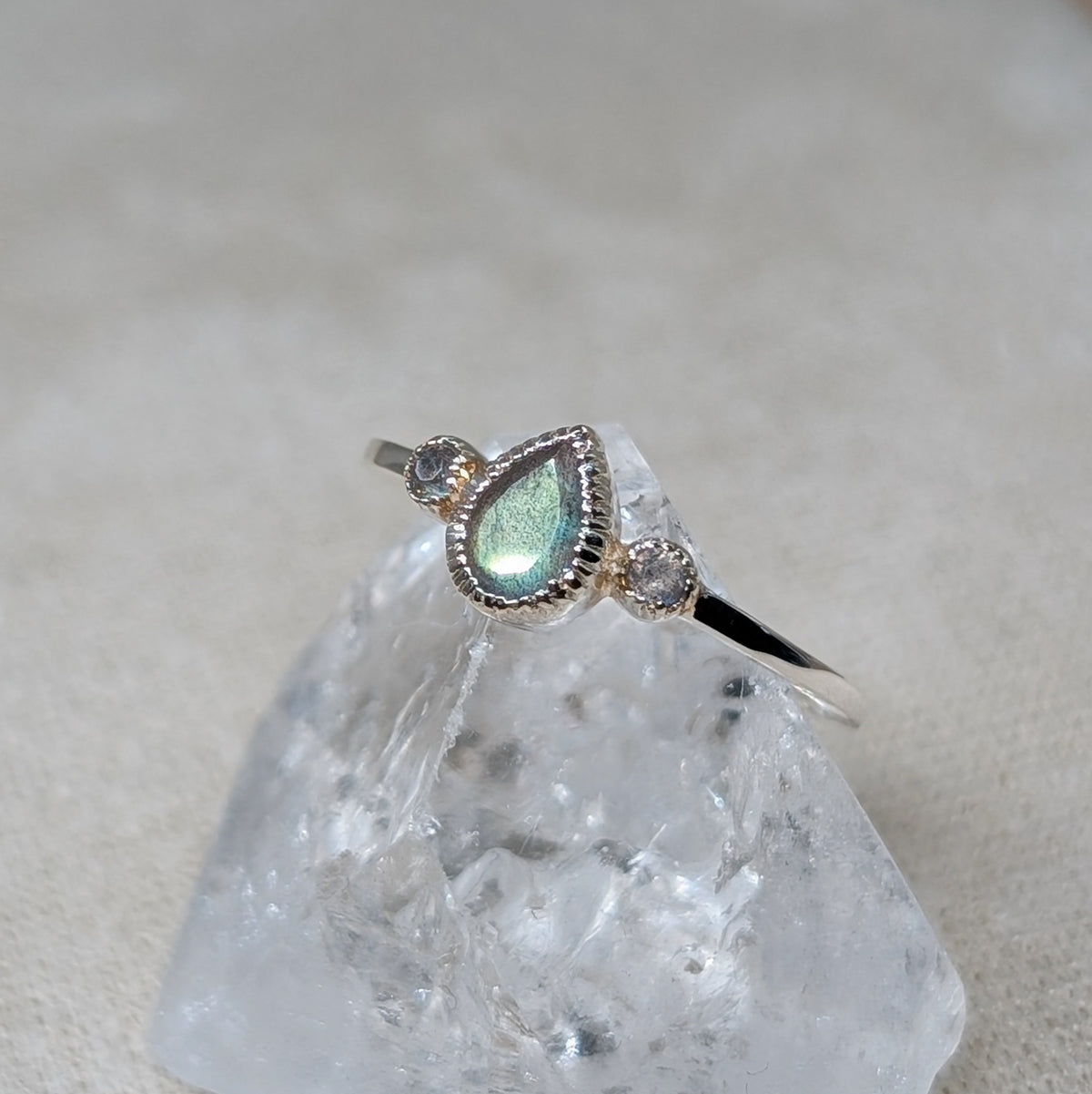 Tropfen Triple Ring 925er Silber [Labradorit]